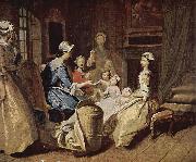 Joseph Highmore Pamela teaching her children oil painting artist